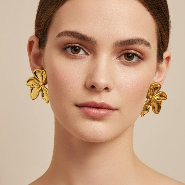 Lush Orchid Gold Studs