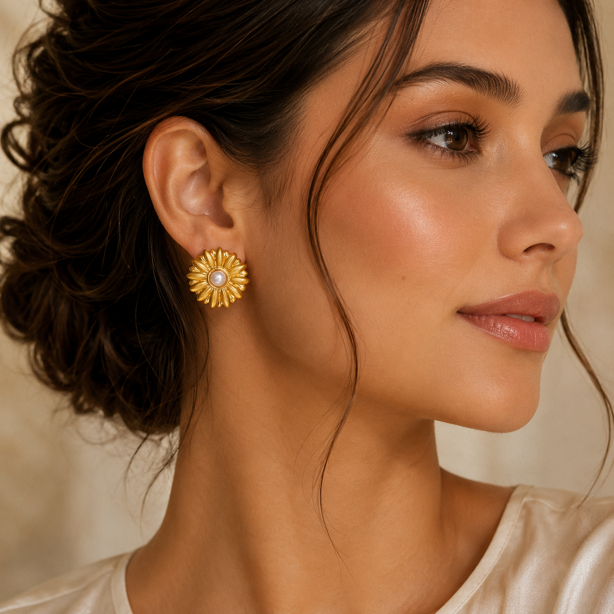 Sunflower Pearl Studs