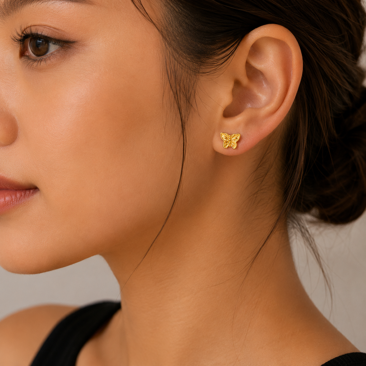 Golden Butterfly Studs