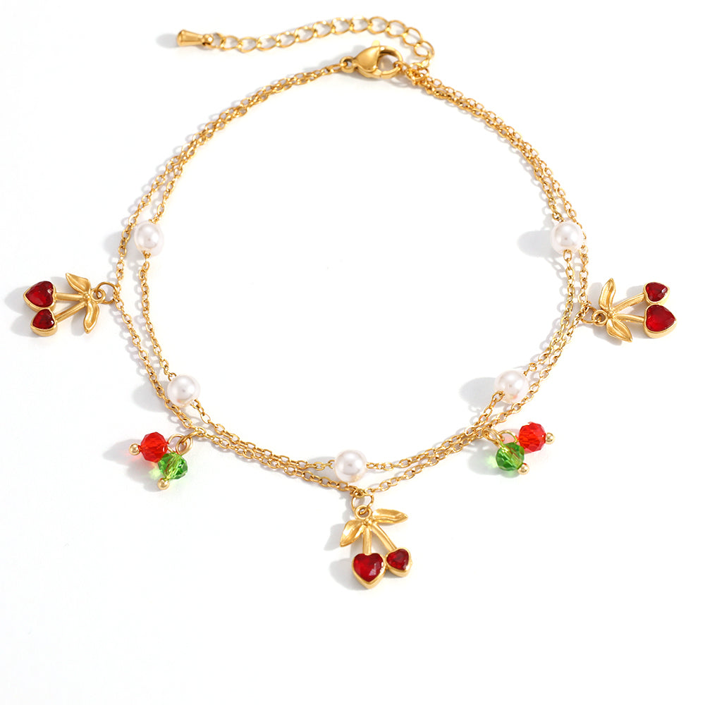 Sweet Cherry Harmony Anklet