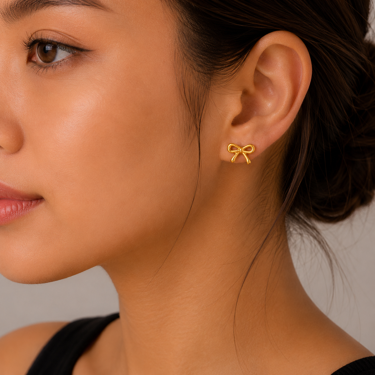 Golden Mini Bow Studs