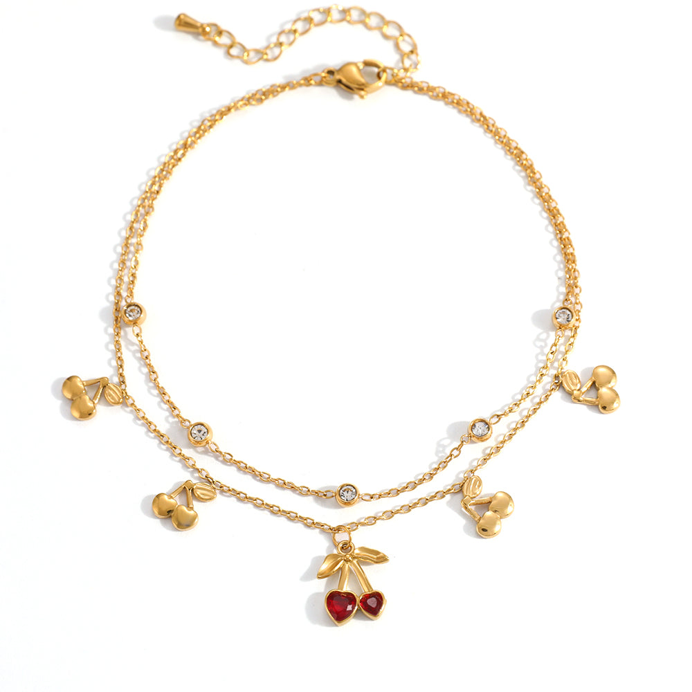 Twin Cherry Anklet