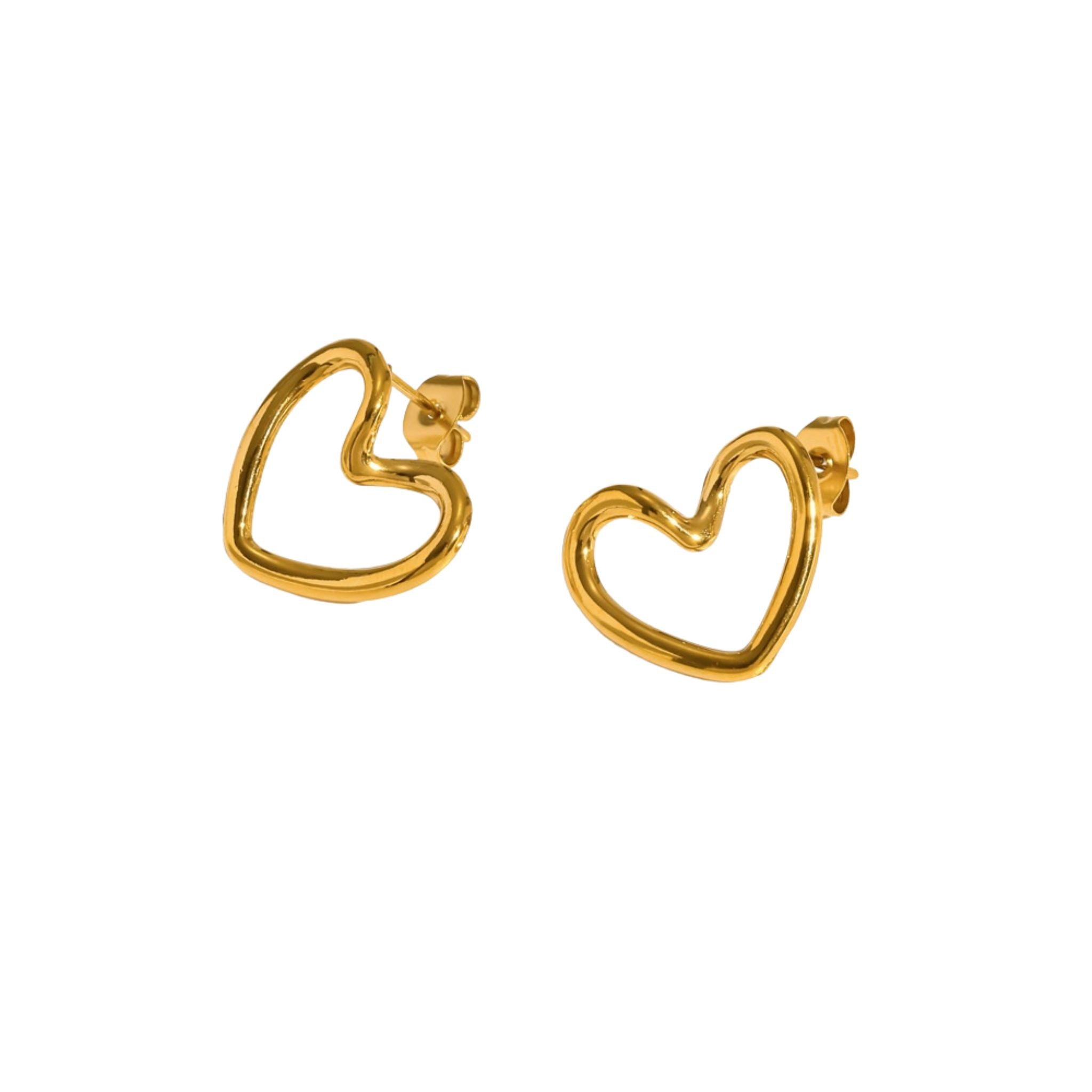Golden Twist Heart Earring