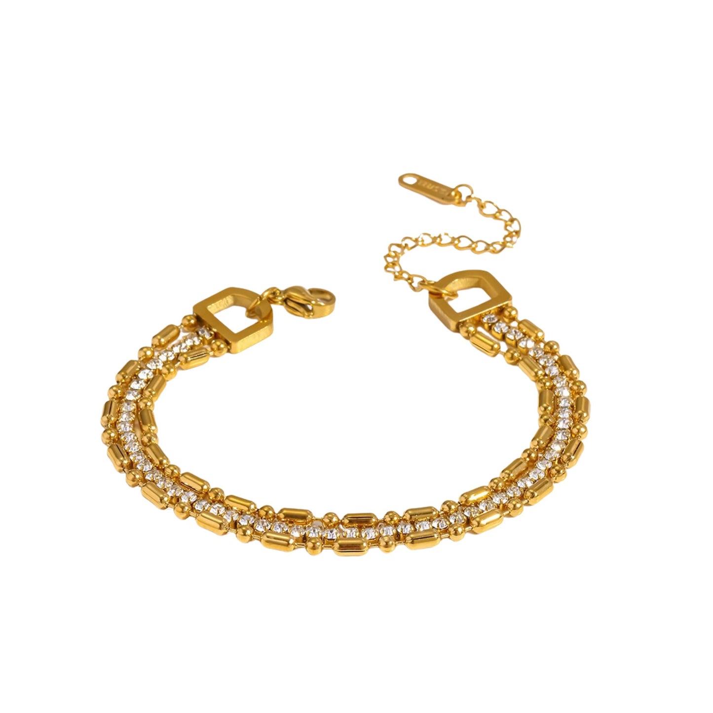 Golden Crystal Duo Bracelet