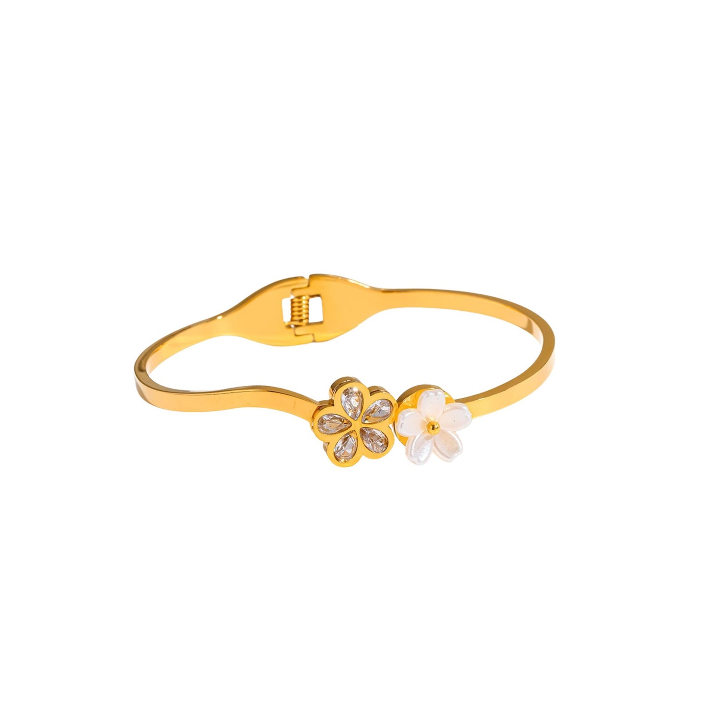 Golden Dual Floral Bangle