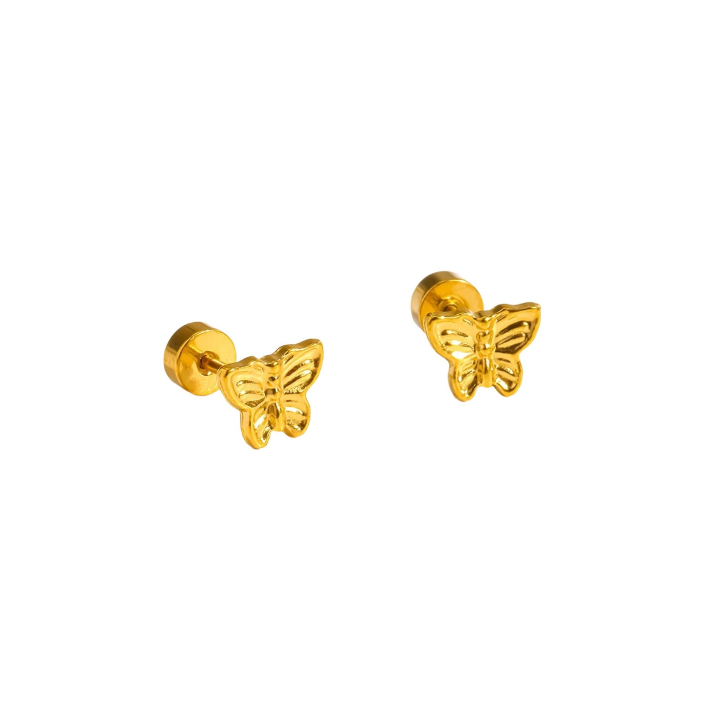 Golden Butterfly Studs