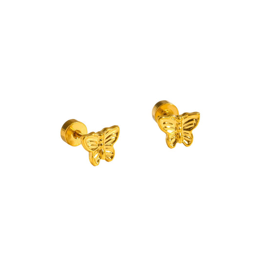 Golden Butterfly Studs