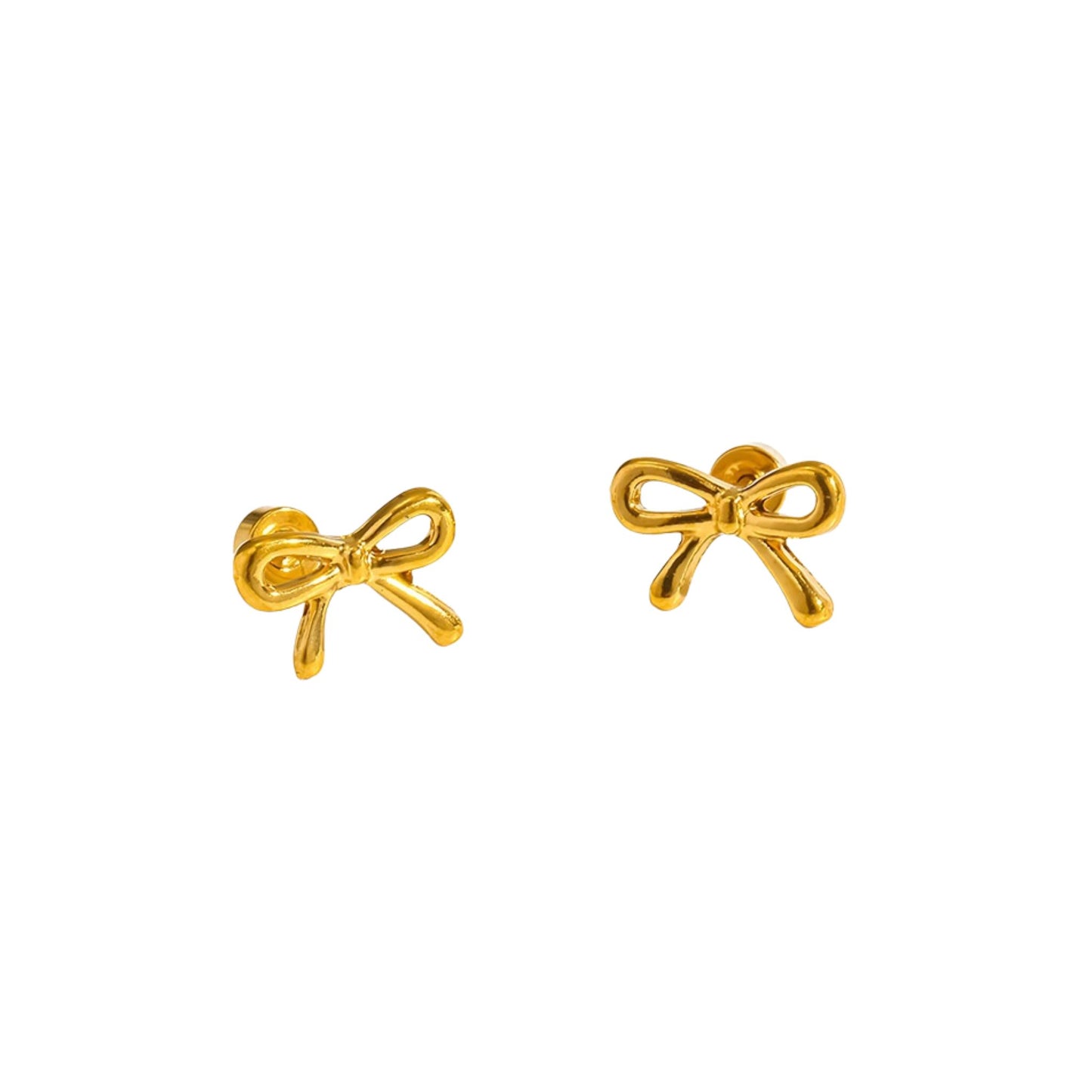 Golden Mini Bow Studs