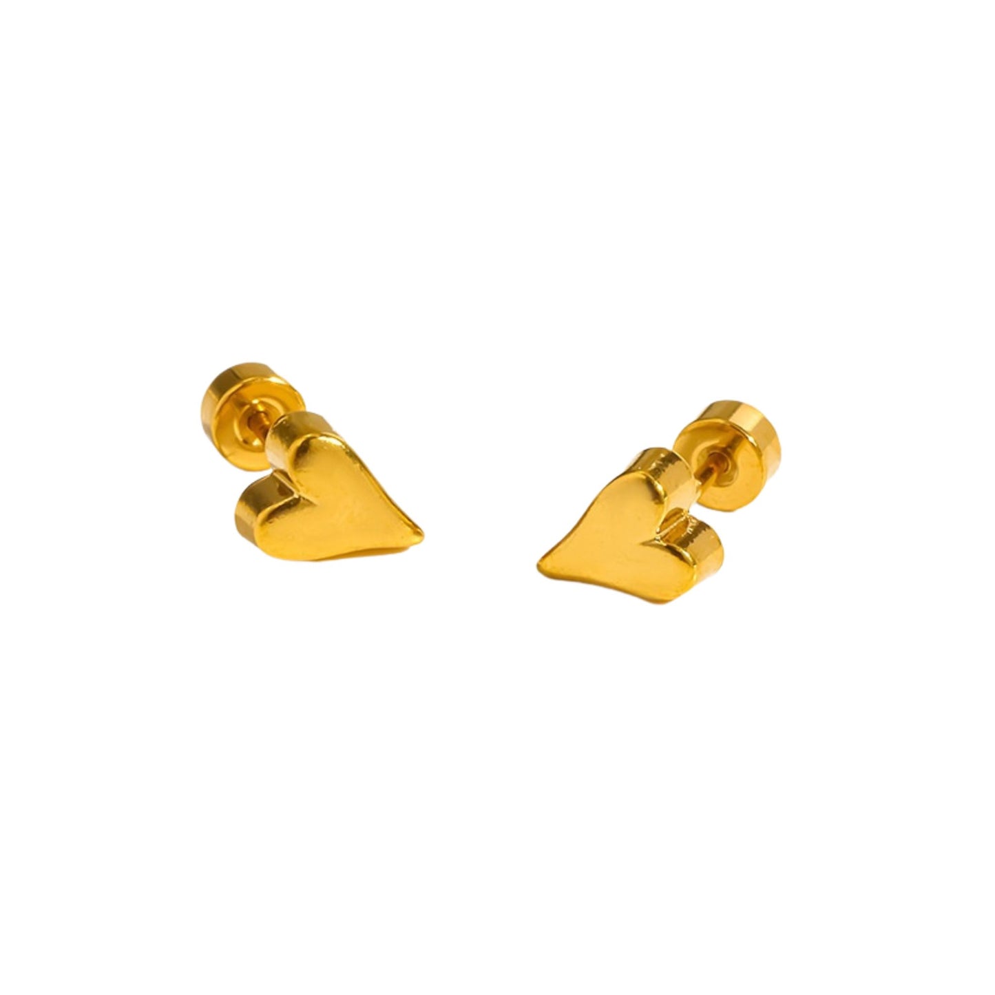 Golden Mini Heart Studs